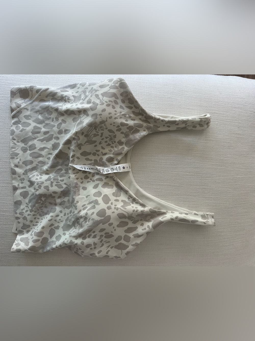 lululemon athletica Cream Bralette with Light Taupe Spot Print